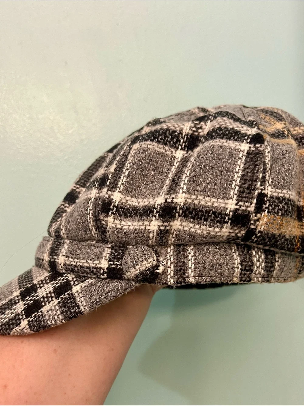 Women's Cadet Cap Newsboy Plaid Hat Lined by D&Y